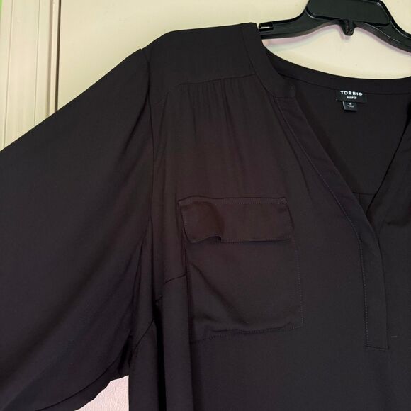 TORRID woman's plus size 4X Harper Georgette pullover 3/4 sleeve blouse top - Picture 7 of 14